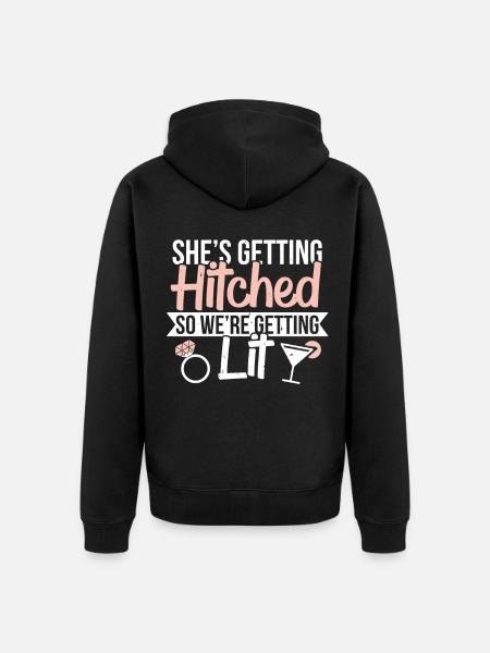 Funny saying for the hen party - Unisex Premium Organic Zip Hoodie - black