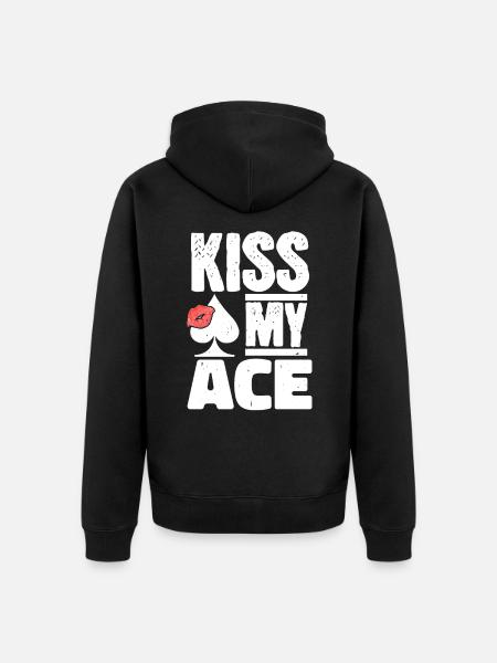 Küss mein Ass - Unisex Premium Bio Zip Hoodie - Schwarz