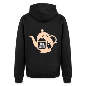 Tea shirt - Unisex Premium Organic Zip Hoodie - black - Back - Nico (187cm)