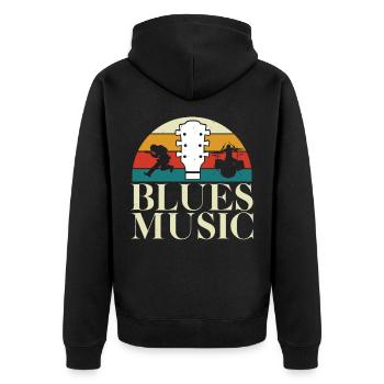 blues - Veste à capuche bio Premium Unisexe - noir - Dos - Nico (187cm)