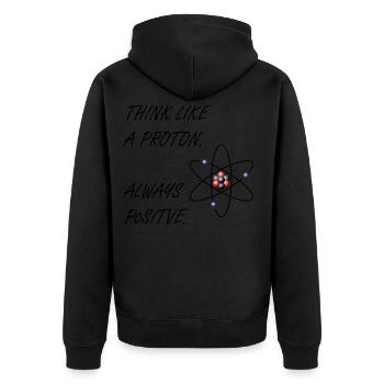 Proton - Soyez positif - Veste à capuche bio Premium Unisexe - noir - Dos - Nico (187cm)