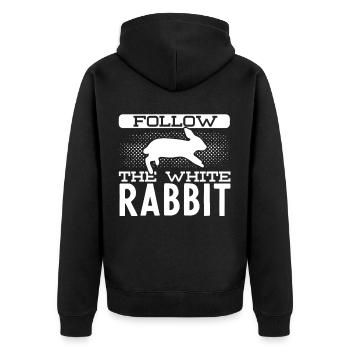 lapin blanc - Veste à capuche bio Premium Unisexe - noir - Dos - Nico (187cm)