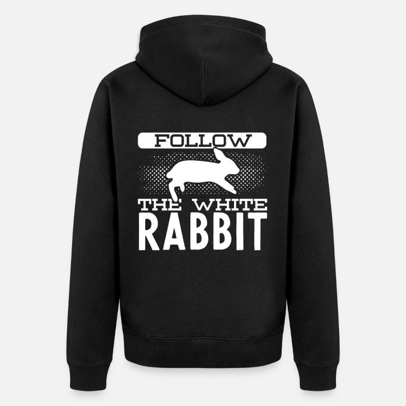 lapin blanc - Veste à capuche bio Premium Unisexe - noir