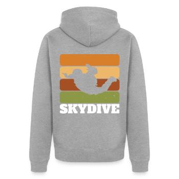 Skydive - Unisex Premium Organic Zip Hoodie - heather grey - Back - Nico (187cm)