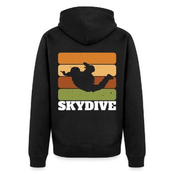 Skydive - Unisex Premium Organic Zip Hoodie - black - Back - Nico (187cm)