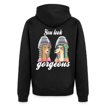 Dog Groomer Dog Groomer Pet Groomer - Unisex Premium Organic Zip Hoodie - black - Back - Nico (187cm)