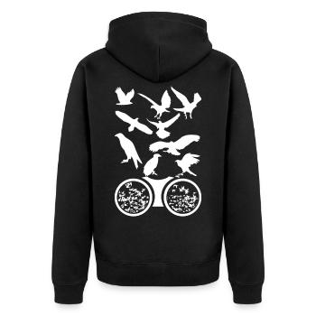 Ornithologie d'oiseaux rapaces ornithologue - Veste à capuche bio Premium Unisexe - noir - Dos - Nico (187cm)