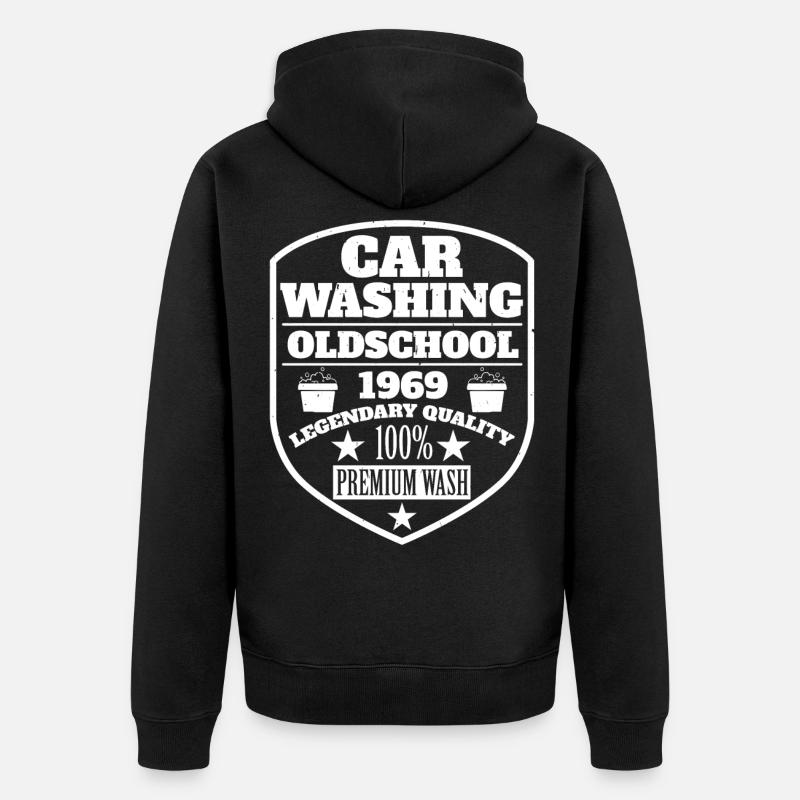 Auto Waschen - Unisex Premium Bio Zip Hoodie - Schwarz