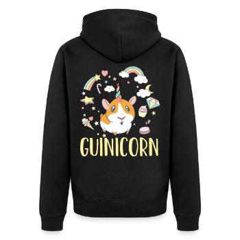 Licorne de cochon d'Inde - Veste à capuche bio Premium Unisexe - noir - Dos - Nico (187cm)