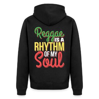 Reggae Rasta Rastafari Jamaica - Unisex Premium Organic Zip Hoodie - black - Back - Nico (187cm)