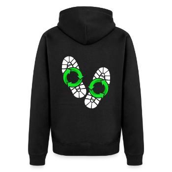 Ecological Footprint - Unisex Premium Organic Zip Hoodie - black - Back - Nico (187cm)