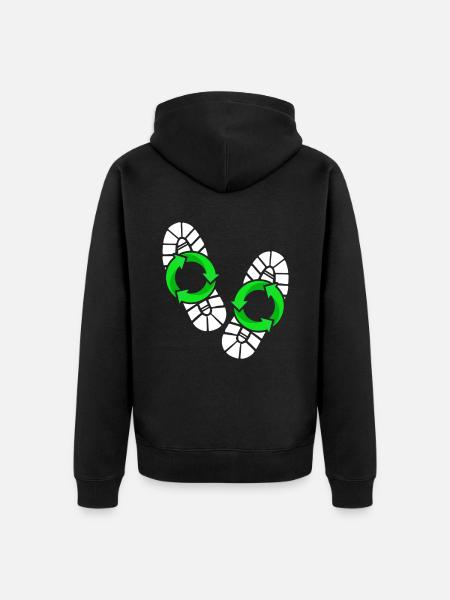 Ecological Footprint - Unisex Premium Organic Zip Hoodie - black