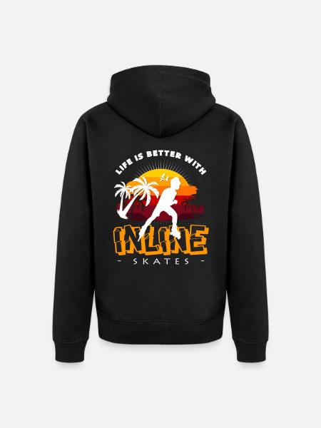 inline skates - Unisex Premium Organic Zip Hoodie - black