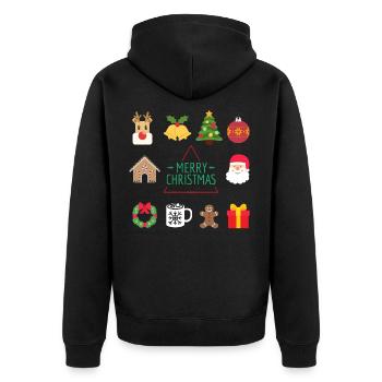 Merry christmas - Unisex Premium Organic Zip Hoodie - black - Back - Nico (187cm)