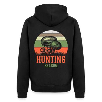 Mushrooms mushroom picking mushroom hunter-gathere - Unisex Premium Organic Zip Hoodie - black - Back - Nico (187cm)