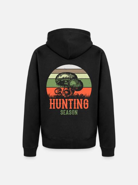 Mushrooms mushroom picking mushroom hunter-gathere - Unisex Premium Organic Zip Hoodie - black