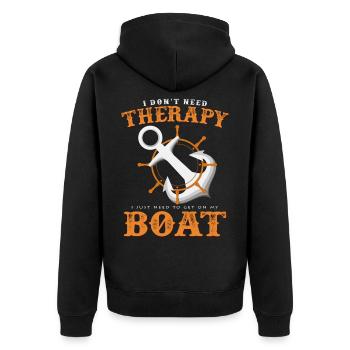 Boot - Unisex Premium Bio Zip Hoodie - Schwarz - Hinten - Nico (187cm)