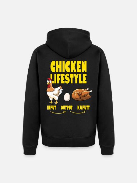 Chicken Lifestyle Chicken Life - Unisex Premium Organic Zip Hoodie - black
