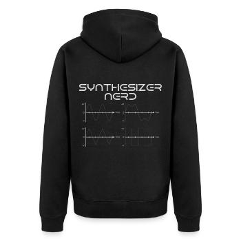 Synthesizer - Unisex Premium Bio Zip Hoodie - Schwarz - Hinten - Nico (187cm)