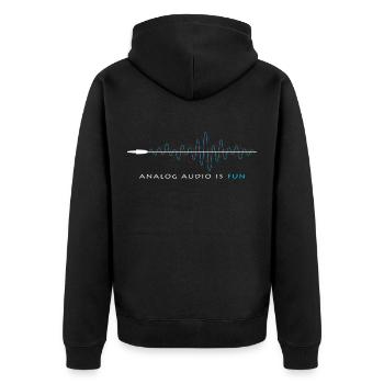 Analog old retro music is fun - Unisex Premium Organic Zip Hoodie - black - Back - Nico (187cm)