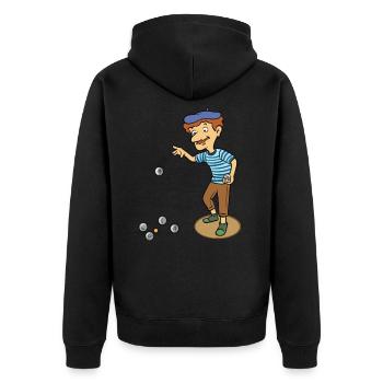 Frenchman plays petanque design for a petanque - Unisex Premium Organic Zip Hoodie - black - Back - Nico (187cm)