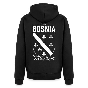 Bosnie Herzégovine Yougoslavie Balkans - Veste à capuche bio Premium Unisexe - noir - Dos - Nico (187cm)