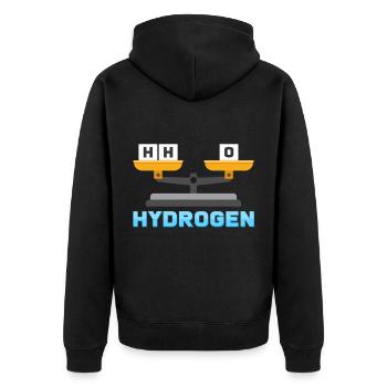 Eau hydrogène oxygène - Veste à capuche bio Premium Unisexe - noir - Dos - Nico (187cm)