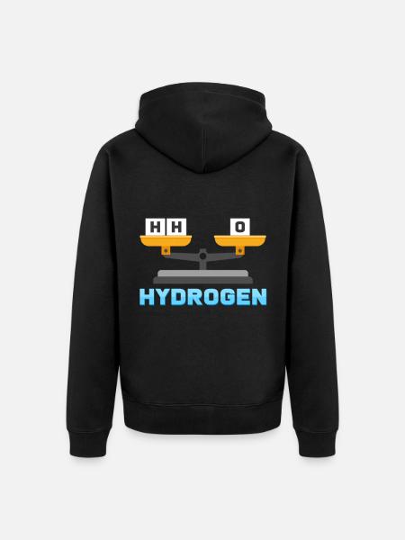 Hydrogen oxygen water - Unisex Premium Organic Zip Hoodie - black
