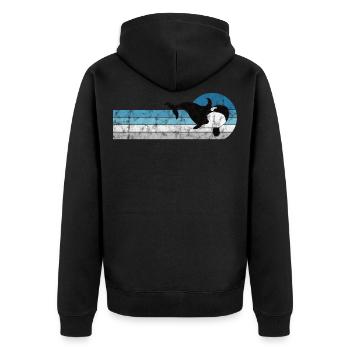 Orque orque orque cadeau baleine rétro océan - Veste à capuche bio Premium Unisexe - noir - Dos - Nico (187cm)