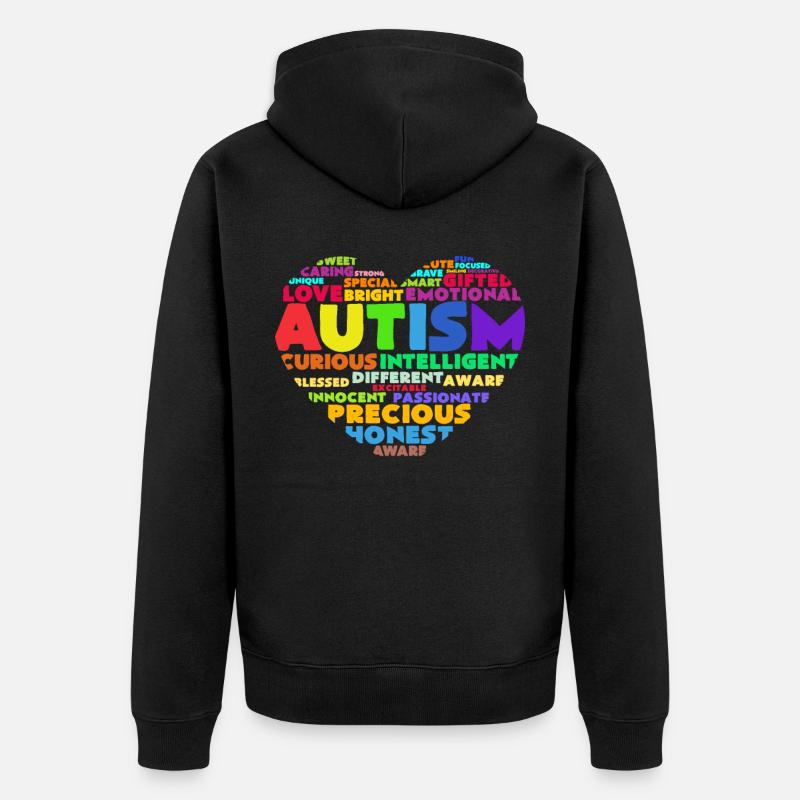 autisme - Veste à capuche bio Premium Unisexe - noir