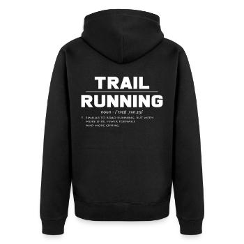Trail running - Unisex Premium Bio Zip Hoodie - Schwarz - Hinten - Nico (187cm)