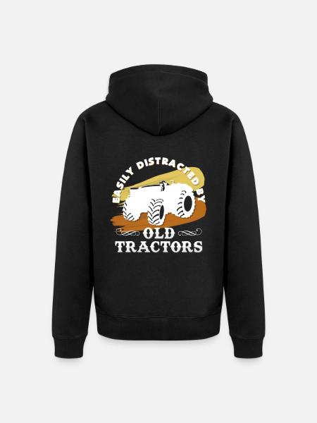 Oldtimer Traktoren - Unisex Premium Bio Zip Hoodie - Schwarz