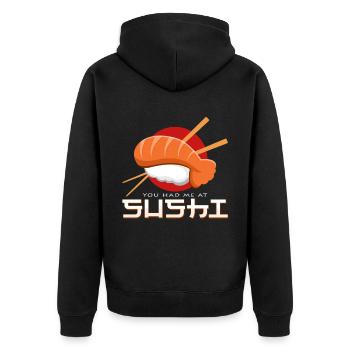 Sushi - Veste à capuche bio Premium Unisexe - noir - Dos - Nico (187cm)