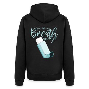 Vous prenez mon souffle - Veste à capuche bio Premium Unisexe - noir - Dos - Nico (187cm)