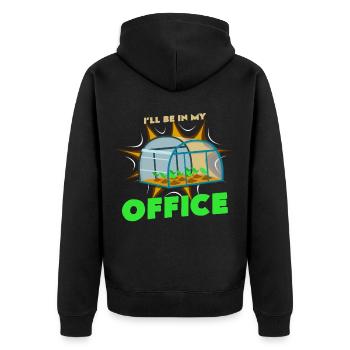 I am in the office - Unisex Premium Organic Zip Hoodie - black - Back - Nico (187cm)