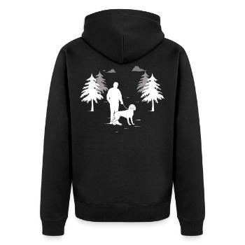 Bavarian Mountain Welding Dog Gassie - Unisex Premium Organic Zip Hoodie - black - Back - Nico (187cm)