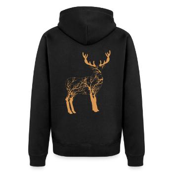 Cerf - Veste à capuche bio Premium Unisexe - noir - Dos - Nico (187cm)
