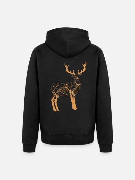 Cerf - Veste à capuche bio Premium Unisexe - noir