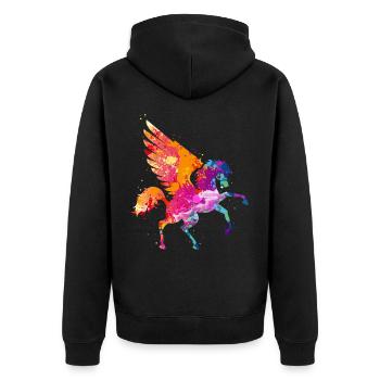 Pégasus cheval volant créatures fabuleuses que l’art - Veste à capuche bio Premium Unisexe - noir - Dos - Nico (187cm)