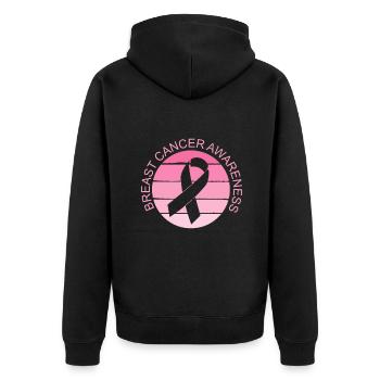 Ruban rose pour la sensibilisation au cancer du sein - Veste à capuche bio Premium Unisexe - noir - Dos - Nico (187cm)