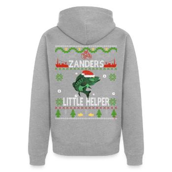 Zander Claus ® Zander’s little Helper - Veste à capuche bio Premium Unisexe - gris chiné - Dos - Nico (187cm)