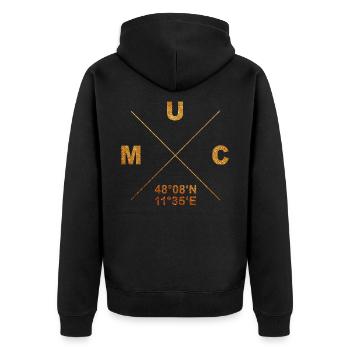 Munich MUC coordonne le cadeau à la maison Bavière - Veste à capuche bio Premium Unisexe - noir - Dos - Nico (187cm)
