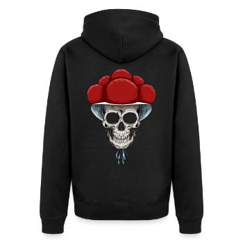 Bollenhut Skull Black Forest Black Forest - Unisex Premium Organic Zip Hoodie - black - Back - Nico (187cm)