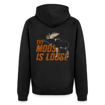 elks - Unisex Premium Organic Zip Hoodie - black - Back - Nico (187cm)