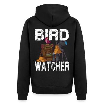 Observateur d'oiseaux pour un ornithologue - Veste à capuche bio Premium Unisexe - noir - Dos - Nico (187cm)
