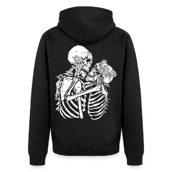 Squelette Baiser Baiser Squelettes rock punk cadeau - Veste à capuche bio Premium Unisexe - noir - Dos - Nico (187cm)