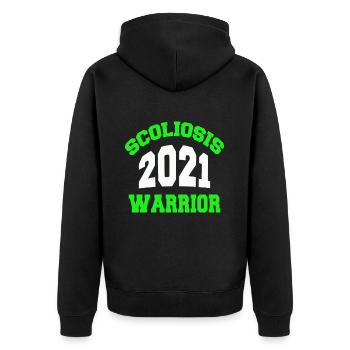 Scoliosis Fighter 2021 - Unisex Premium Organic Zip Hoodie - black - Back - Nico (187cm)