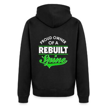 Fier propriétaire d'un reconstruit - Veste à capuche bio Premium Unisexe - noir - Dos - Nico (187cm)