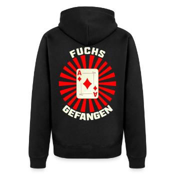 Doppelkopf Kartenspiel Schafkopf Doppelkopfspiel - Unisex Premium Bio Zip Hoodie - Schwarz - Hinten - Nico (187cm)