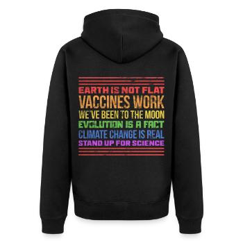 Vaccination Herd immunity Vaccinated pro-vaccination - Unisex Premium Organic Zip Hoodie - black - Back - Nico (187cm)